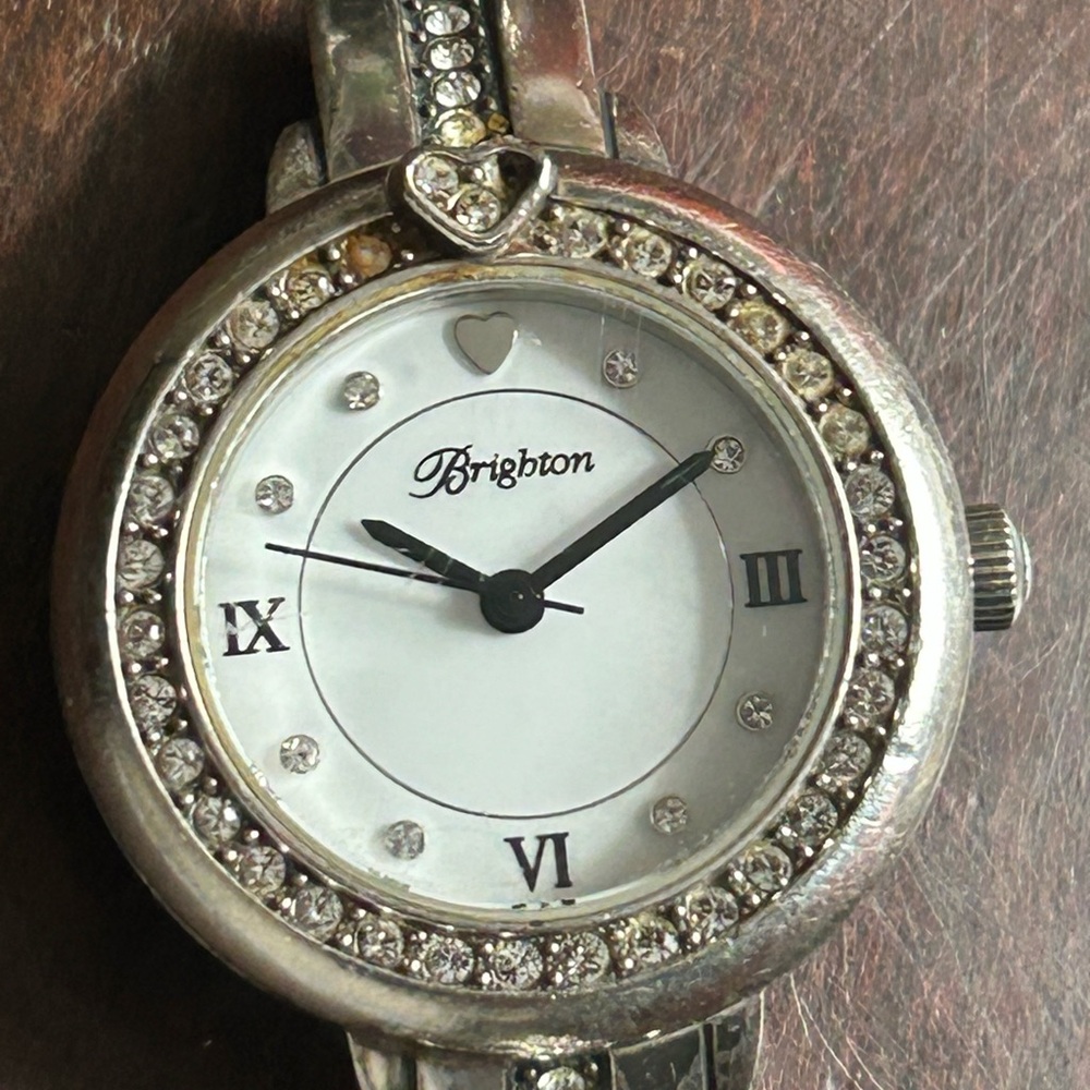 Brighton Silver charm Watch with Crystal Details and multiple charms